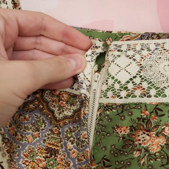 TRUE VINTAGE Handmade Boho Square Neck Maxi Dress - Picture 9 of 9